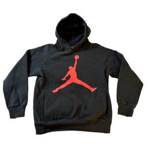 Nike Jordan Black Red Hooded Sweatshirt Hoodie Activewear Sweats Youth Boy Large